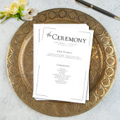 Minimale Typografie Zwart-wit bruiloft Programmakaart