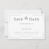 Minimale Typografie Zwart-wit bruiloft Save The Date (Voorkant)