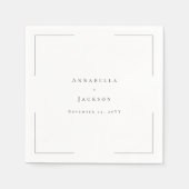 Minimale Typografie Zwart-wit bruiloft Servet (Voorkant)
