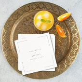 Minimale Typografie Zwart-wit bruiloft Servet