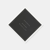 Minimale Typografie Zwart-wit bruiloft Servet (Hoek)