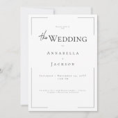 Minimale Typografie Zwart-wit Fotobruiloft Kaart (Voorkant)