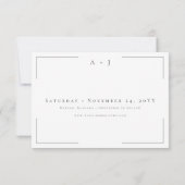 Minimale Typografie Zwart-wit Fotobruiloft Save The Date (Achterkant)