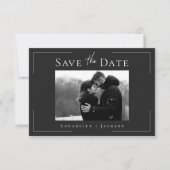 Minimale Typografie Zwart-wit Fotobruiloft Save The Date (Voorkant)