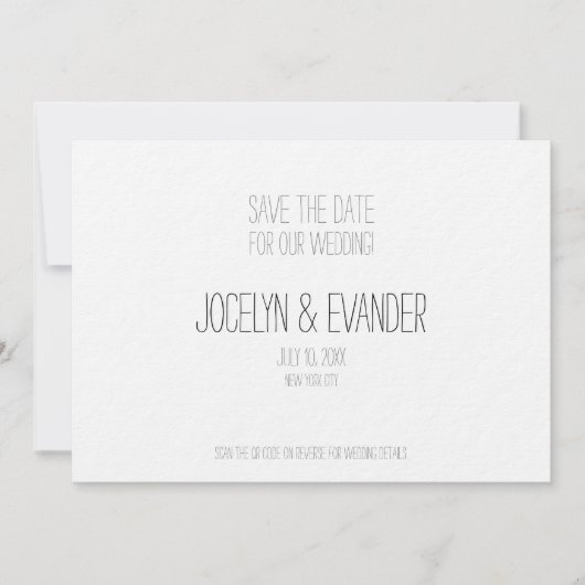 Minimale Typografie zwart-wit Opslaan Datum Save The Date (Voorkant)