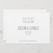 Minimale Typografie zwart-wit Opslaan Datum Save The Date (Voorkant / Achterkant)