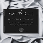 Minimale Typografie Zwart & Wit Shell Wedding Save The Date