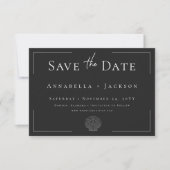 Minimale Typografie Zwart & Wit Shell Wedding Save The Date (Voorkant)