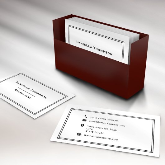 Minimale typografie (zwart-wit) visitekaartje