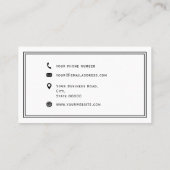 Minimale typografie (zwart-wit) visitekaartje (Achterkant)