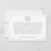 Minimale Typografie Zwart & Wit Zeeschelp Trouwen Bedankkaart (Achterkant)