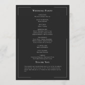 Minimale Typografie Zwart & Wit Zeeschelp Trouwen Programmakaart (Achterkant)