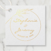 Minimale typografie zwart-witbruiloft bedankjes labels (Voorkant)