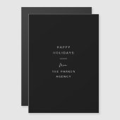 Minimale typografie | Zwarte bedrijfsfeestkaart (Voorkant / Achterkant)