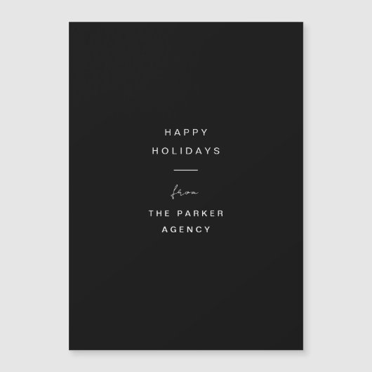 Minimale typografie | Zwarte bedrijfsfeestkaart (Voorkant)