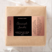 Minimale typografie zwarte gouden roos crème etiket (Insitu)