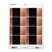 Minimale typografie zwarte gouden roos crème etiket (Full Sheet)