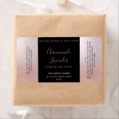 Minimale typografie zwarte gouden roos crème etiket (Insitu)