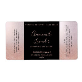 Minimale typografie zwarte gouden roos crème etiket