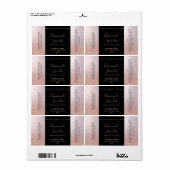 Minimale typografie zwarte gouden roos crème etiket (Full Sheet)