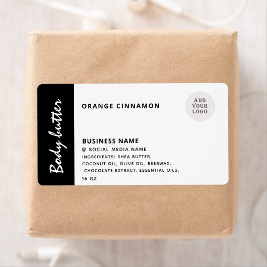 Minimale typografie zwarte witte logo la etiket (Insitu)