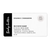 Minimale typografie zwarte witte logo la etiket (Voorkant)