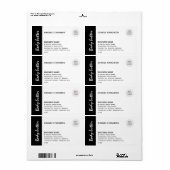 Minimale typografie zwarte witte logo la etiket (Full Sheet)