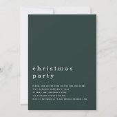 Minimale TypografieKerstfeest Donkergroen Kaart (Voorkant)