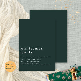 Minimale TypografieKerstfeest Donkergroen Kaart