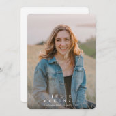 Minimale Typografische Bekledingsfoto Afstuderen Aankondiging (Voorkant / Achterkant)