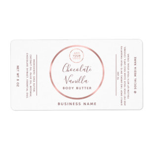 Minimale typografische cirkel roos goud lijst logo etiket