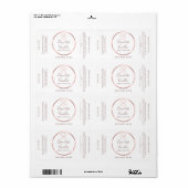 Minimale typografische cirkel roos goud lijst logo etiket (Full Sheet)