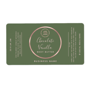 Minimale typografische cirkel roos goud lijst logo etiket