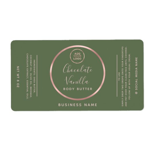 Minimale typografische cirkel roos goud lijst logo etiket (Voorkant)