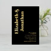 Minimale Typografische Engagement Party Folie Uitnodiging (Staand Voorkant)