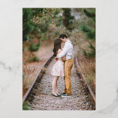 Minimale Typografische Engagement Party Folie Uitnodiging (Achterkant)