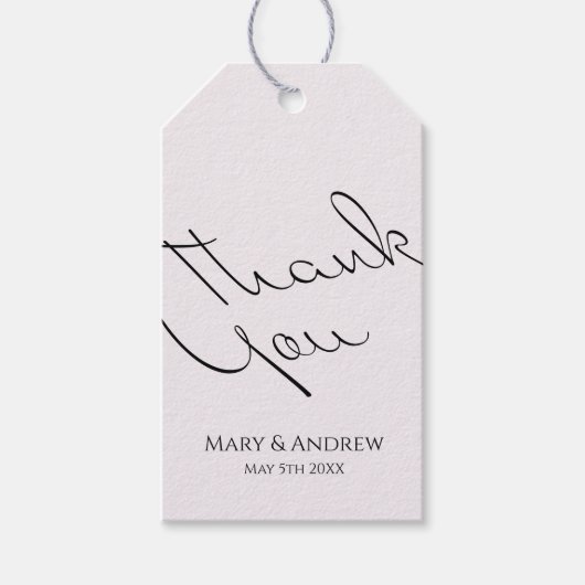 Minimale Typografische Fun, maar formele bruiloft Cadeaulabel (Voorkant)