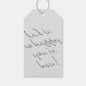 Minimale Typografische Fun, maar formele bruiloft Cadeaulabel (Achterkant)