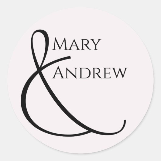 Minimale Typografische Fun, maar formele bruiloft Ronde Sticker (Voorkant)