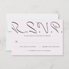 Minimale Typografische Fun, maar formele bruiloft RSVP Kaartje