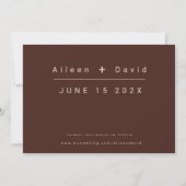 Minimale Typografische Herfstpruim Save The Date (Achterkant)