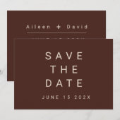 Minimale Typografische Herfstpruim Save The Date (Voorkant / Achterkant)