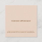 Minimale typografische peach Square Appointkaart Vierkante Visitekaartje (Voorkant)