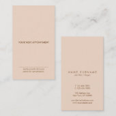 Minimale typografische peach Vertical Appointcard Visitekaartje (Voorkant / Achterkant)