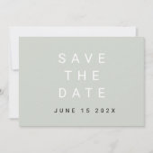Minimale Typografische Sage sparen de Datum Save The Date (Voorkant)