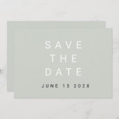 Minimale Typografische Sage sparen de Datum Save The Date (Voorkant / Achterkant)