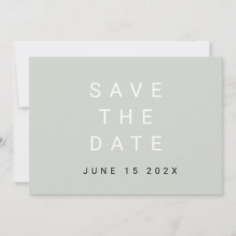 Minimale typografische saliegroene Bewaar De Datum Save The Date