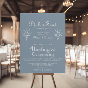 Minimale uitgeruste Dusty Blue Wedding Unplugged C Poster