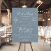 Minimale uitgeruste Dusty Blue Wedding Unplugged C Poster