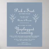 Minimale uitgeruste Dusty Blue Wedding Unplugged C Poster (Voorkant)